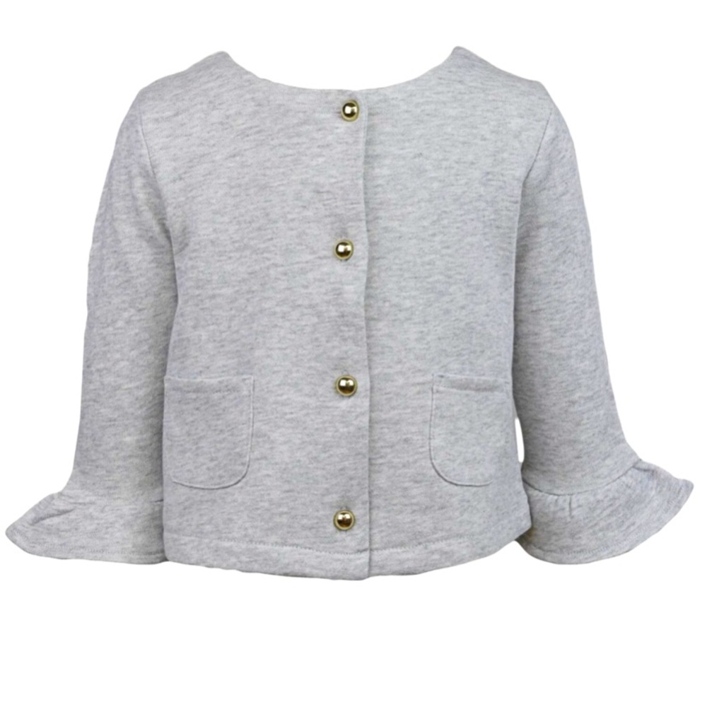 Janie and Jack Ruffle Cuff Heather Gray Baby Blazer